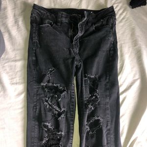 (sold) - black AE ripped skinny jeans